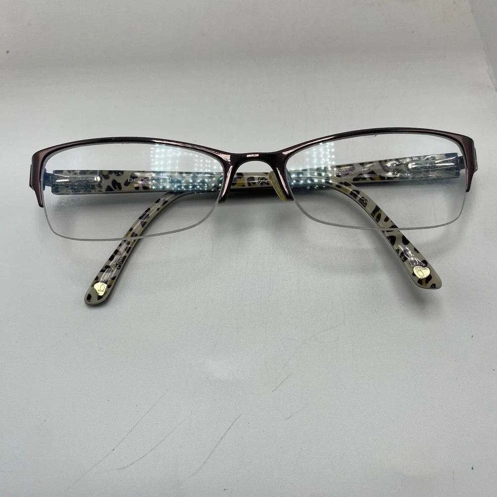 Bebe Eyeglasses Women FRAME ONLY Cat Eye Half Rim 57-17 Brown 502